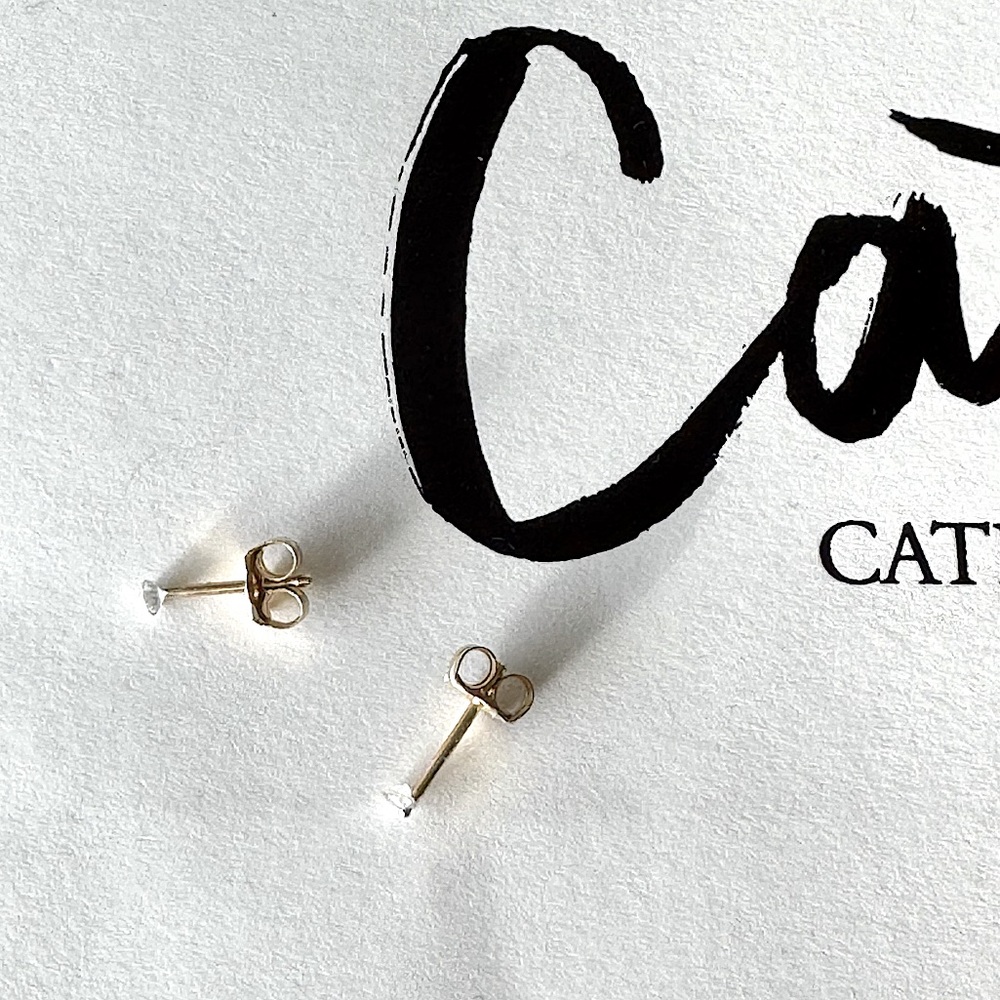 Catbird Diamond Pinprick Stud (Pair) New